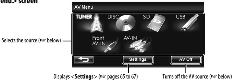JVC KW-NT1 - Common operations on AV screens - 1