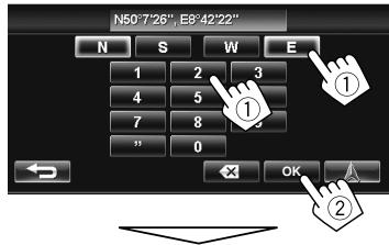 JVC KW-NT1 - Entrez la latitude et la longitude. - 1