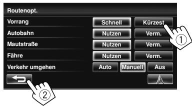 JVC KW-NT1 - Ändern von Routenoptionen - 2