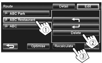 JVC KW-NT1 - To delete a via point - 1