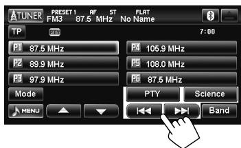 JVC KW-NT1 - Searching for FM Radio Data System programme—PTY Search - 3