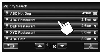 JVC KW-NT1 - Select a POI from the list. - 1