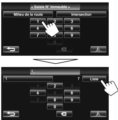 JVC KW-NT1 - Entrez le numéro de la maison, puis choisissez la destination dans la liste - 1
