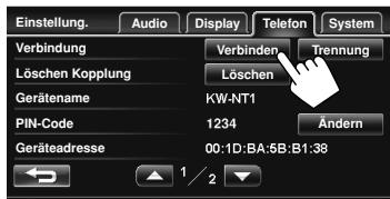 JVC KW-NT1 - Zum Anschließen eines registrierten Handys - 2