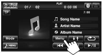 JVC KW-NT1 - Selecting a track/video from menu on the iPod/iPhone - 1