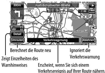 JVC KW-NT1 - Wie TMC-Information in der Navigation reflektiert wird - 3