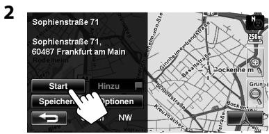 JVC KW-NT1 - Starten der Führung zum Ziel - 1
