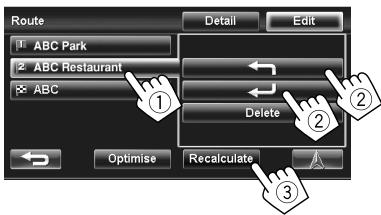 JVC KW-NT1 - Change the sequence of the destination/via points. - 2