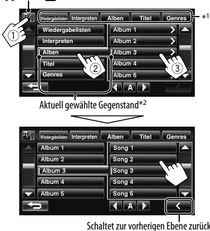 JVC KW-NT1 - Musik-Menü: - 1