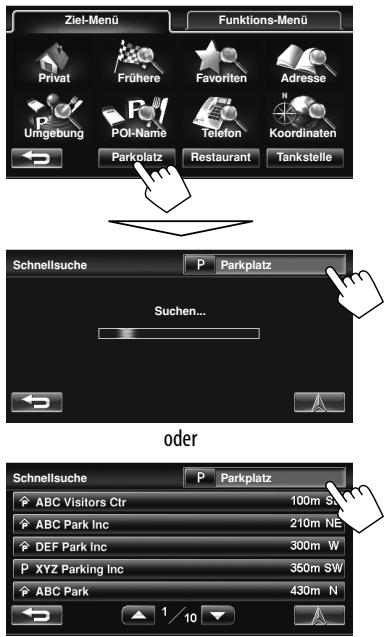 JVC KW-NT1 - Wählen Sie eine der [Schnellsuche]-Tasten, deren Kategorie Sie ändern wollen. - 1