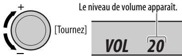 Le niveau de volume apparaît. [Tournez] VOL 20