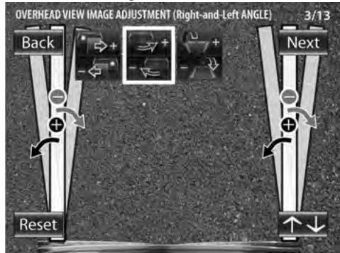 KENWOOD CMOS-200 - Selecteer "OVERHEAD VIEW IMAGE ADJUSTMENT (Right-and-Left ANGLE)". - 2
