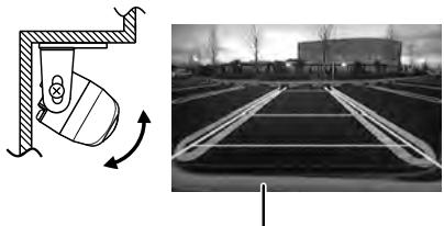 KENWOOD CMOS-200 - Pas de camerahoek zodenig aan dat dechterzijde van de auto of de bumper onder aan het monitorschem zichtbaar is. - 1