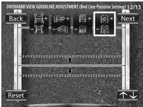 KENWOOD CMOS-300 - Einstellung der Orientierungslinien in der Über-Kopf-Ansicht (Einstellung der Position der roten Linie) - 1