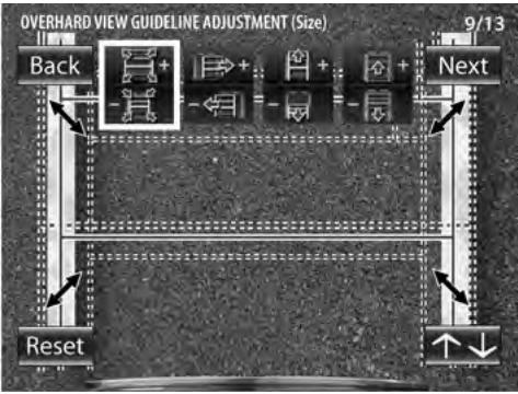 KENWOOD CMOS-300 - Réglage des lignes de guidage vues de dessus (dimension) - 1
