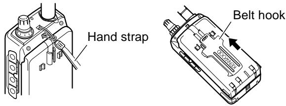 KENWOOD TH-D7A - INSTALLING THE HAND STRAP/ BELT HOOK - 1
