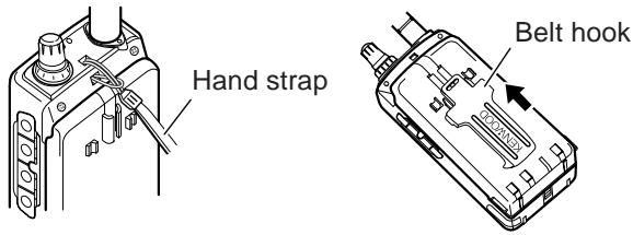 KENWOOD TH-D7E - INSTALLING THE HAND STRAP/ BELT HOOK - 1
