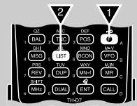 KENWOOD TH-D7E - Selecting Offset Frequency - 1