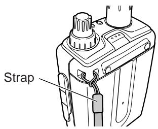 KENWOOD TH-F7E - ATTACHING THE HAND STRAP - 1