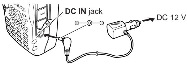 KENWOOD TH-F7E - CONNECTING TO A CIGARETTE LIGHTER SOCKET - 1