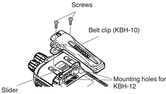 KENWOOD TK-D200G - INSTALLING THE BELT CLIP - 1