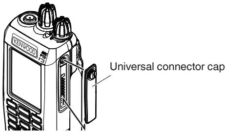 KENWOOD TK-D200G - INSTALLING THE CAP OVER THE UNIVERSAL CONNECTOR - 1