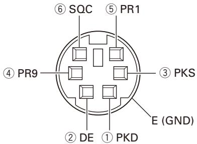 ⑥ SQC ⑤ PR1 ④ PR9 ③ PKS ② DE ① PKD E (GND)