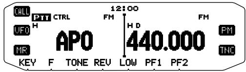 CALL P TT CTRL UFO H MR APO KEY F TONE REV 12100 FM H D 440.000 LOW PF1 PF2 FM THC PM
