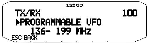 12:00 TX/RX 100 ▶PROGRAMMABLE UFO 136- 199 MHz ESC BACK