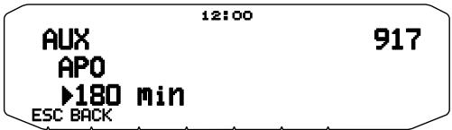 12:00 AUX 917 APO ▶180 min ESC BACK