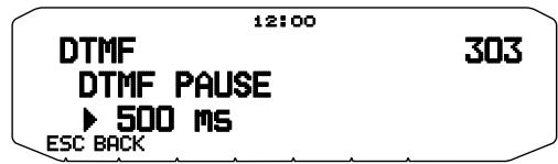 KENWOOD TM-D710GE - Selecting a Pause Duration - 1