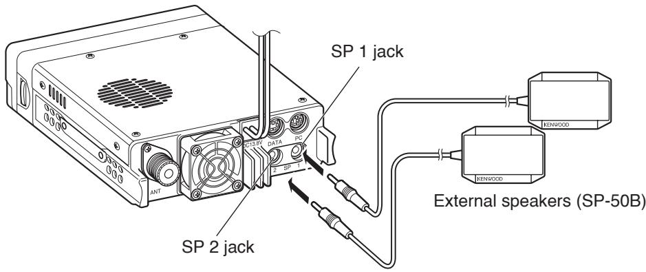 SP 1 jack SP 2 jack External speakers (SP-50B)