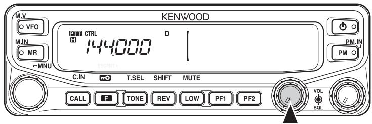 M.V VFO MIN MR -MNU KENWOOD CTRL 144000 D C.IN T.SEL SHIFT MUTE CALL F TONE REV LOW PF1 PF2 PM.IN PM VOL SQL