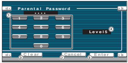 KENWOOD KVT-725DVD - Display the Parental Level code number screen - 2