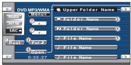 KENWOOD KVT-725DVD - Directory List (during MP3/WMA play) - 3