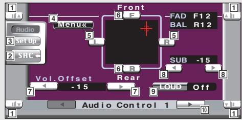 KENWOOD KVT-725DVD - Displaying the Audio Control 1 screen - 2