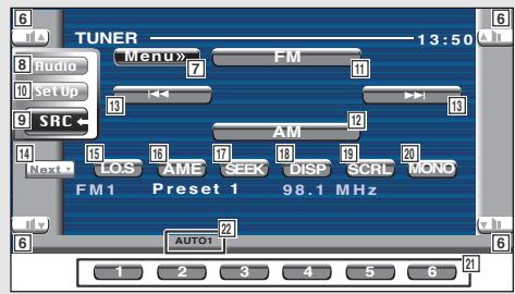 KENWOOD KVT-725DVD - Displaying the Tuner Control screen - 3