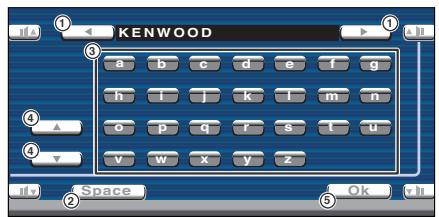 KENWOOD KVT-725DVD - How To Use the Character Entry screen - 1