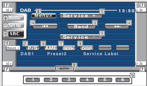 KENWOOD KVT-725DVD - Displaying the DAB Tuner Control screen - 3