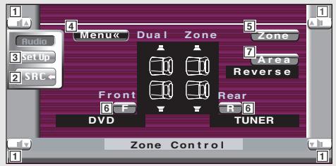 KENWOOD KVT-725DVD - Displaying the Zone Control screen - 2
