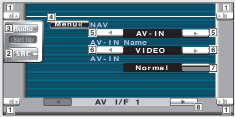 KENWOOD KVT-725DVD - Displaying the AV I/F 1 screen - 2