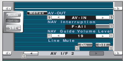 KENWOOD KVT-725DVD - Displaying the AV I/F 2 screen - 3