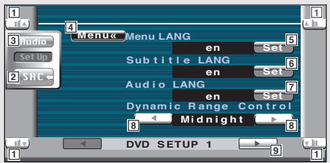 KENWOOD KVT-725DVD - Displaying the DVD SETUP 1 screen - 2