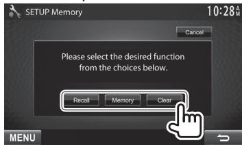 KENWOOD DDX491HD - □ Memorizing/recalling the settings - 4