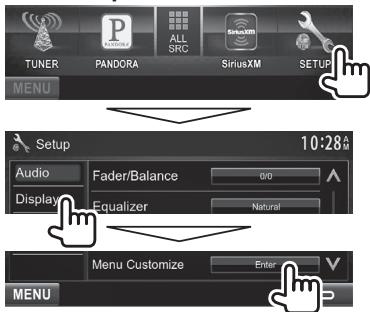 KENWOOD DDX491HD - Customizing the  screen - 1