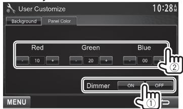 KENWOOD DDX491HD - Making your own color adjustment - 2
