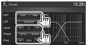 KENWOOD DDX491HD - Adjusting the crossover frequency - 3