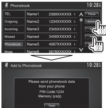KENWOOD DDX491HD - □ Copying the phone book - 2
