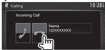 KENWOOD DDX491HD - Receiving a call - 2