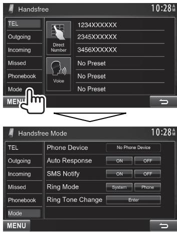KENWOOD DDX491HD - Settings for Bluetooth mobile phones - 1